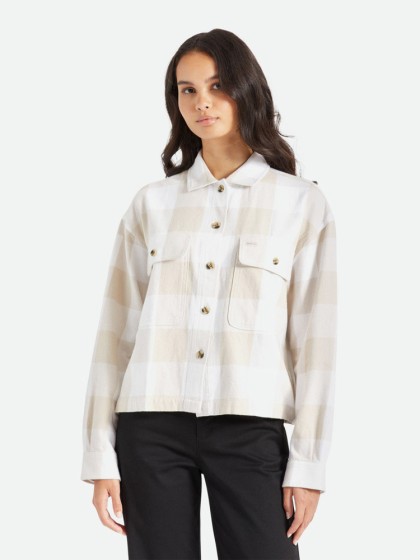 BRIXTON Bowery Women's Flannel Shirt [White]