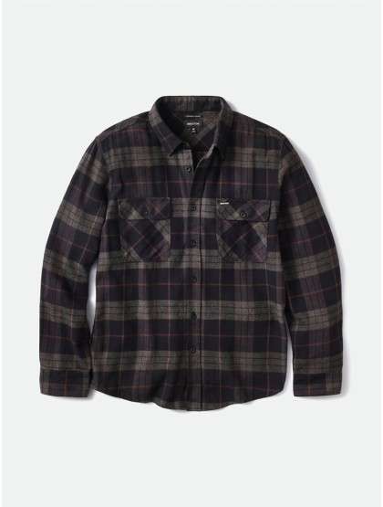 BRIXTON Bowery Flannel Shirt [Black / Charcoal]