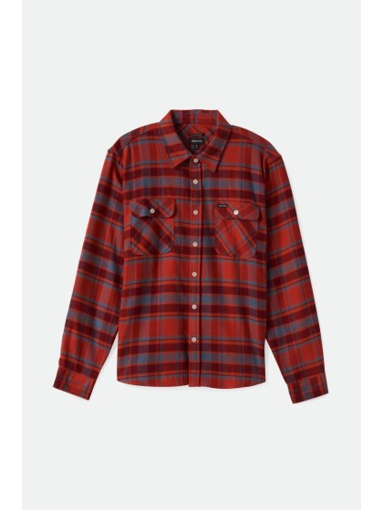 BRIXTON Bowery Flannel Shirt [Barn Red /Flint Blue /Dark Burgundy]