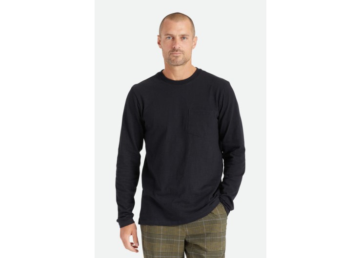 BRIXTON Basic Slub L/S Pocket Tee [Black]