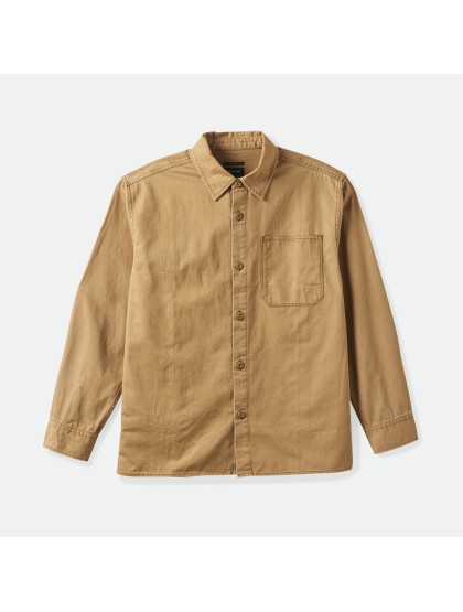 BRIXTON Selden Overshirt - Tobacco Brown Worn Wash