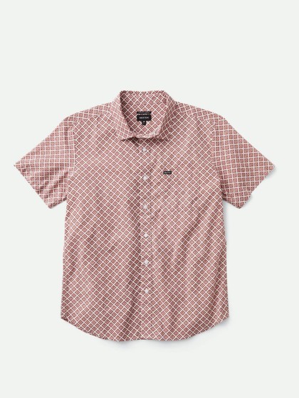 BRIXTON Charter Print Short Sleeve Shirt [Off White /Dark Brick]