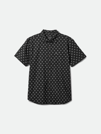 BRIXTON Charter Print Short Sleeve Shirt [Black /Off White Geo]