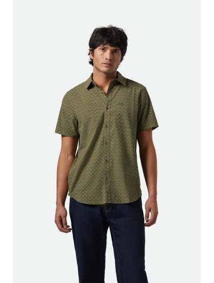 BRIXTON Charter Print Short Sleeve Shirt - Ivy Green /Micro Floral