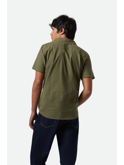 BRIXTON Charter Print Short Sleeve Shirt - Ivy Green /Micro Floral