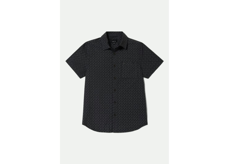 BRIXTON Charter Print Short Sleeve Shirt - Washed Black /Paisley