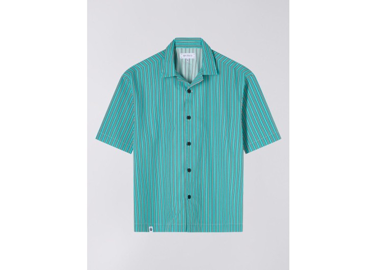 EDWIN Saga Short Sleeve Shirt - Green /White
