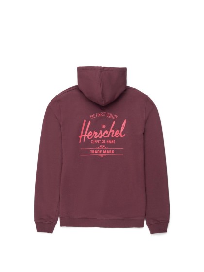 HERSCHEL Classic Logo Pullover Hoodie [Plum / Mineral Red]