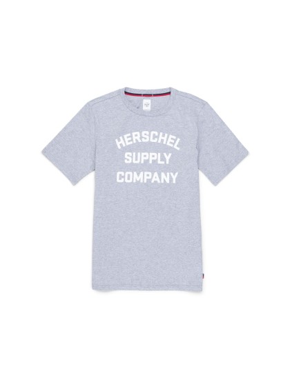 HERSCHEL Stacked Chest Logo Tee [Heather Grey / White]