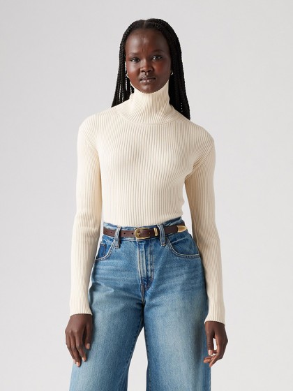 LEVI'S® Tulip Turtleneck Top - White Swan