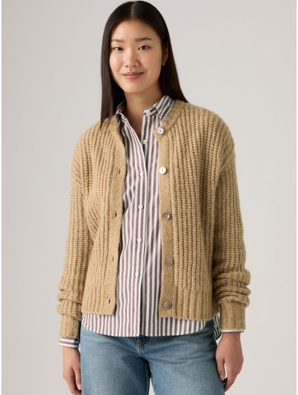 LEVI'S® Luna Shell Button Cardigan - Heather Caramel