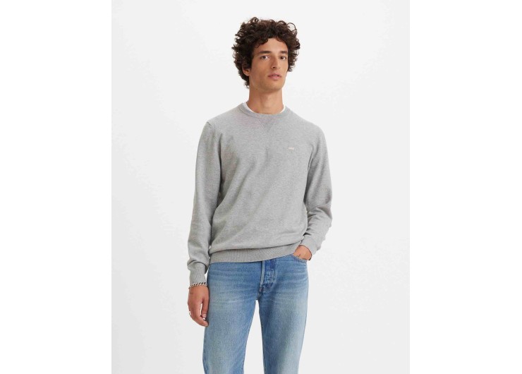 LEVI'S® Lightweight Housemark Sweater - Mid Tone Grey Heather