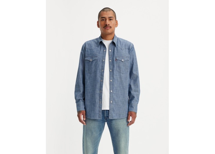 LEVI'S® Barstow Western Standard Shirt - Grant Mid Blue Chambray