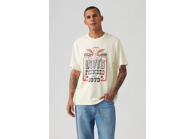 LEVI'S® Relaxed Fit Graphic Tee - Founded Archival Egret