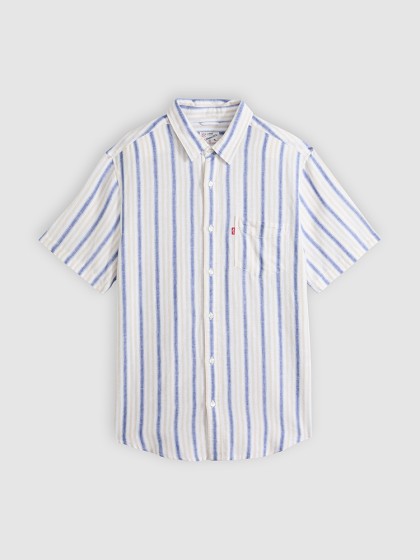 LEVI'S® Sunset Standard Fit Short Sleeve Shirt - Gio Stripe cement