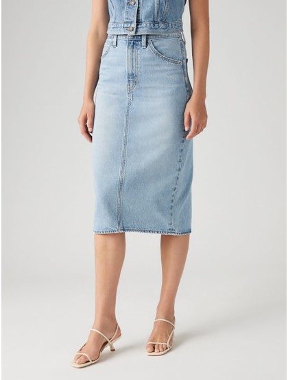 LEVI'S® High Rise Back Slit Skirt - Riveting Clean Hem