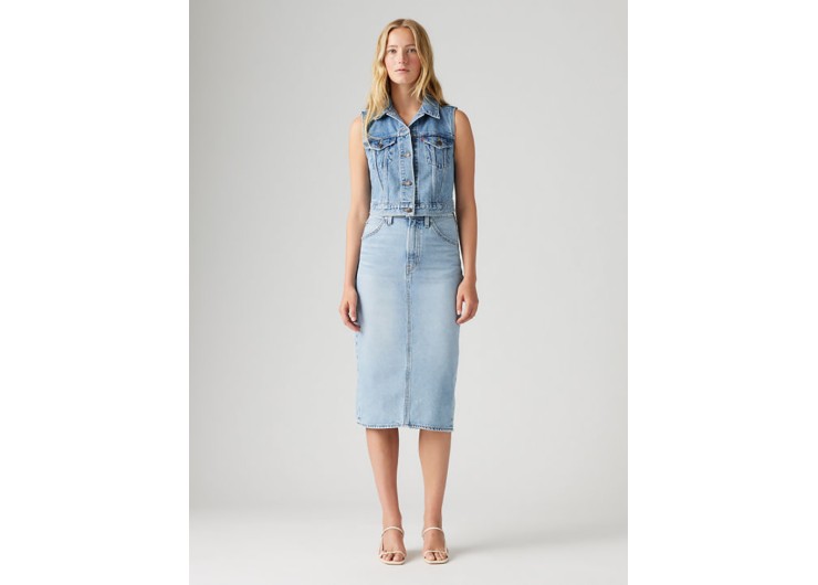 LEVI'S® High Rise Back Slit Skirt - Riveting Clean Hem