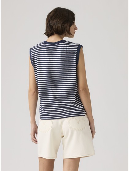 LEVI'S® Boxy Tank Top - Emmi Stripe Peacoat Egret
