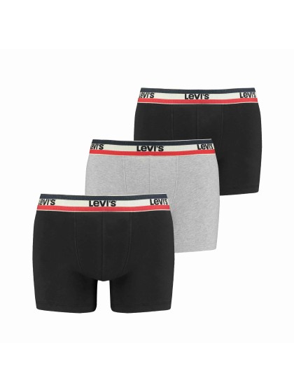 LEVI'S® Sportswear Logo Men's Boxer Briefs 3 pack - Black /Grey Melange