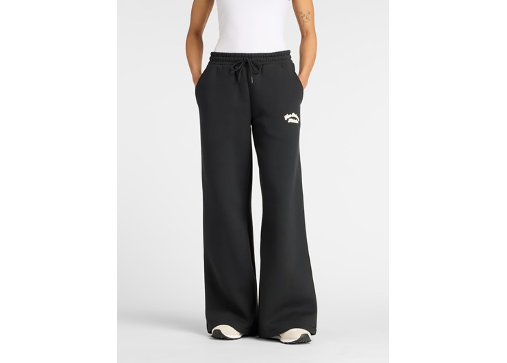 NEW BALANCE Linear Heritage Fleece Wide Leg Pant - Black