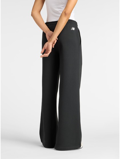 NEW BALANCE Linear Heritage Fleece Wide Leg Pant - Black