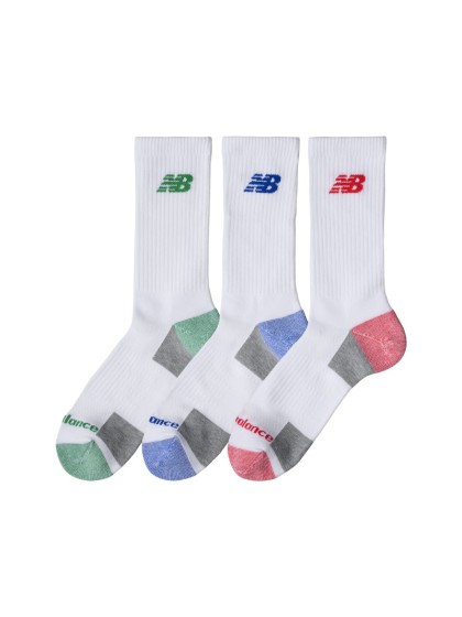 NEW BALANCE Performance Cushion Crew 3 Pair Socks- Multi