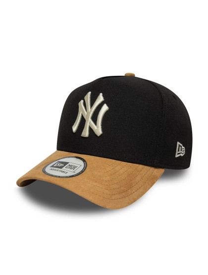 NEW ERA NY Yankees Suede Visor 9FORTY E-Frame Adjustable Cap - Black