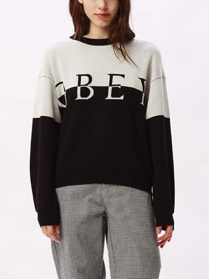 OBEY Left Bank Crew Sweater [Cream /Black]