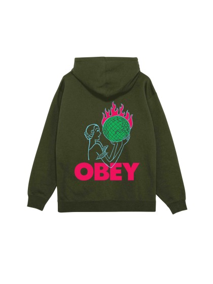 OBEY World In Flames Premium Fleece - Deep Lichen Green