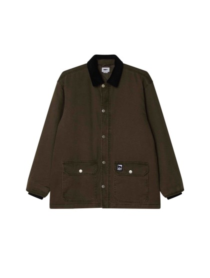 OBEY Norton Barn Coat - Black Olive Faded Wash