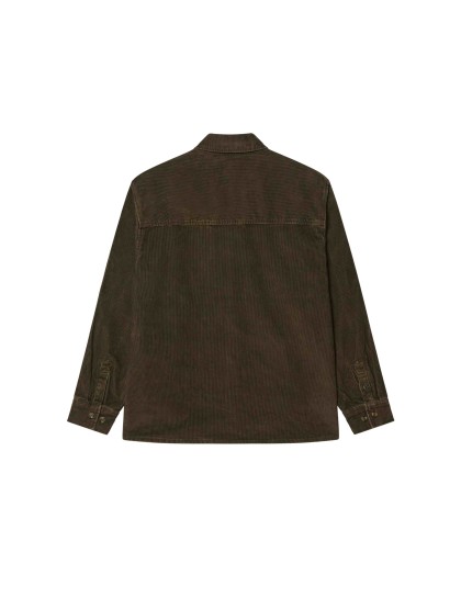 OBEY Buckley Corduroy Shirt - Black Olive Faded Wash