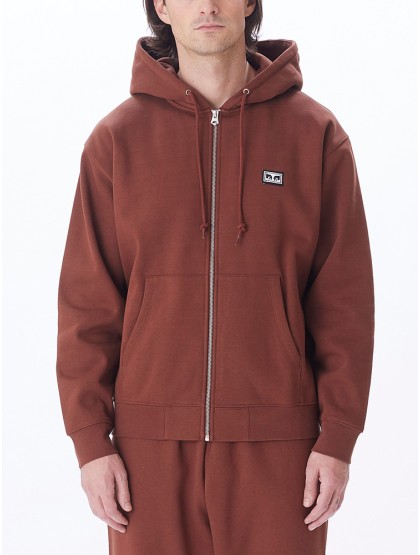 OBEY Established Works Eyes  Zip Hooded Fleece [Sepia]