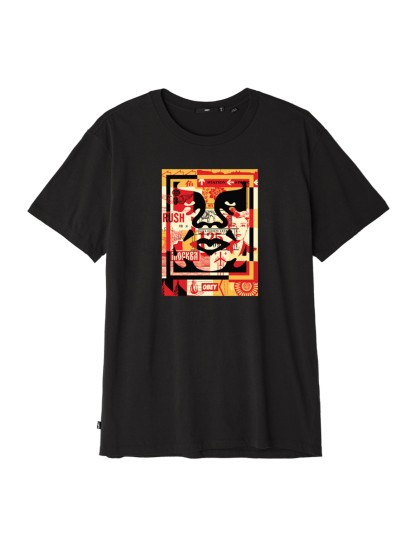 OBEY 3 Face Collage Superior Tee [Off Black]