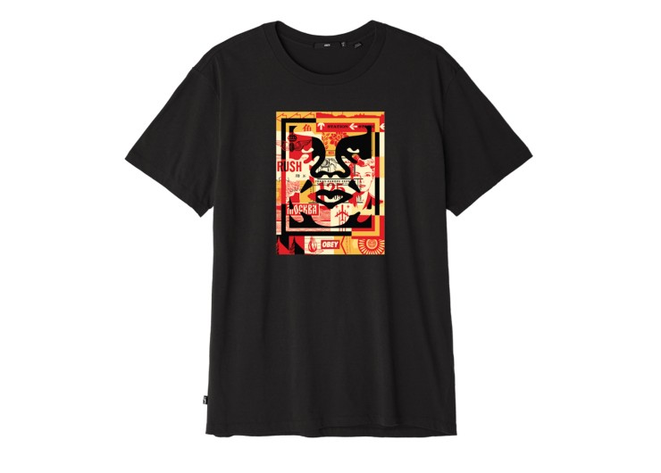 OBEY 3 Face Collage Superior Tee [Off Black]