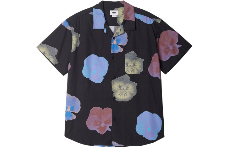 OBEY Biscuits Woven Short Sleeve Shirt [Black Multi]