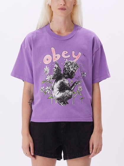 OBEY Garden Fairy 2 Custom Crop T-Shirt [Purple Flower]