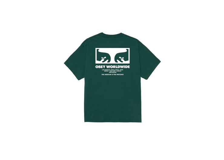 OBEY The Medium Is The Message Classic T-Shirt - Rain Forest