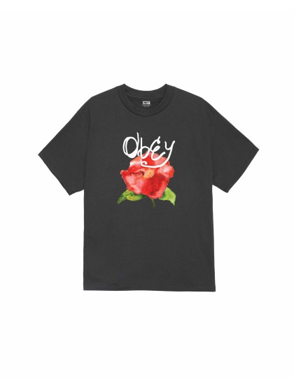 OBEY Watercolor Poppy Classic T-Shirt - Vintage Black