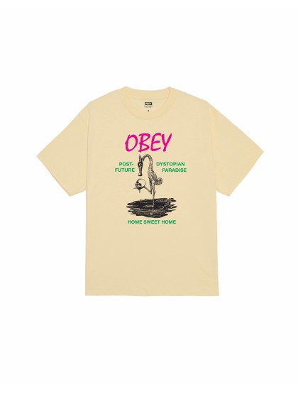 OBEY Post Future Classic T-Shirt - Pale Yellow