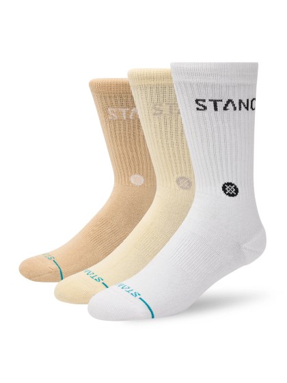 STANCE Origin 3 Pack Crew Socks - Cream