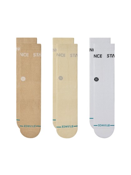 STANCE Origin 3 Pack Crew Socks - Cream
