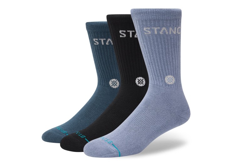 STANCE Origin 3 Pack Crew Socks - Indigo