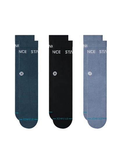STANCE Origin 3 Pack Crew Socks - Indigo