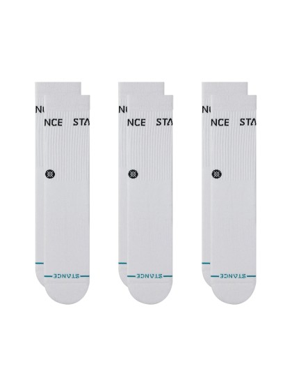 STANCE Origin 3 Pack Crew Socks - White