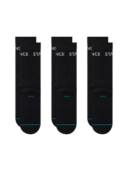 STANCE Origin 3 Pack Crew Socks - Black