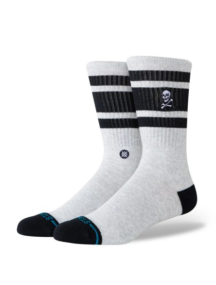 STANCE Boyd Skull Crew Socks - Heather Grey