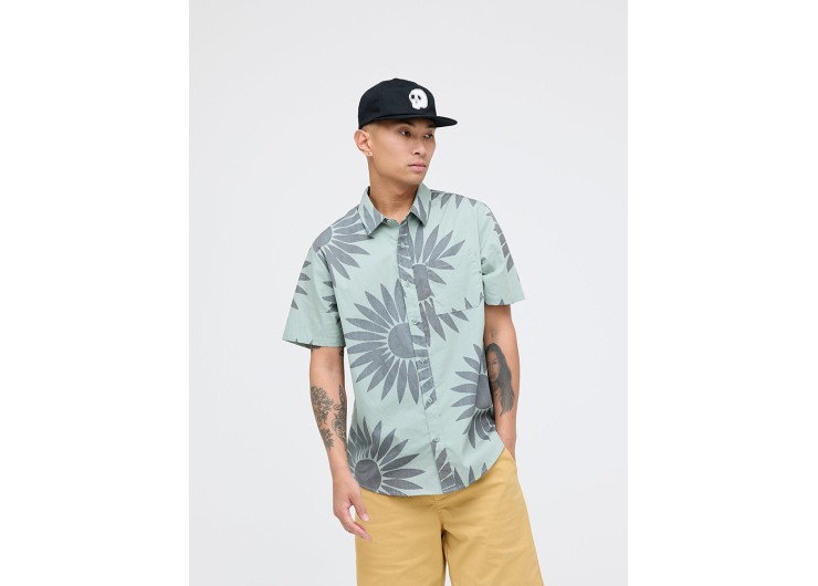 STANCE Bales SS Button Up Shirt - Sea Green