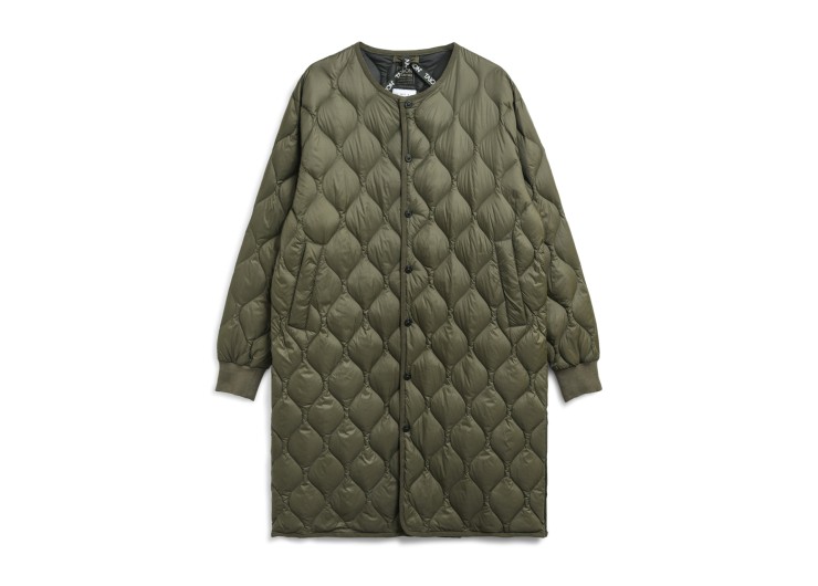 TAION Military Oversized Crew Neck Down Coat - Soft Shell - Dark Olive