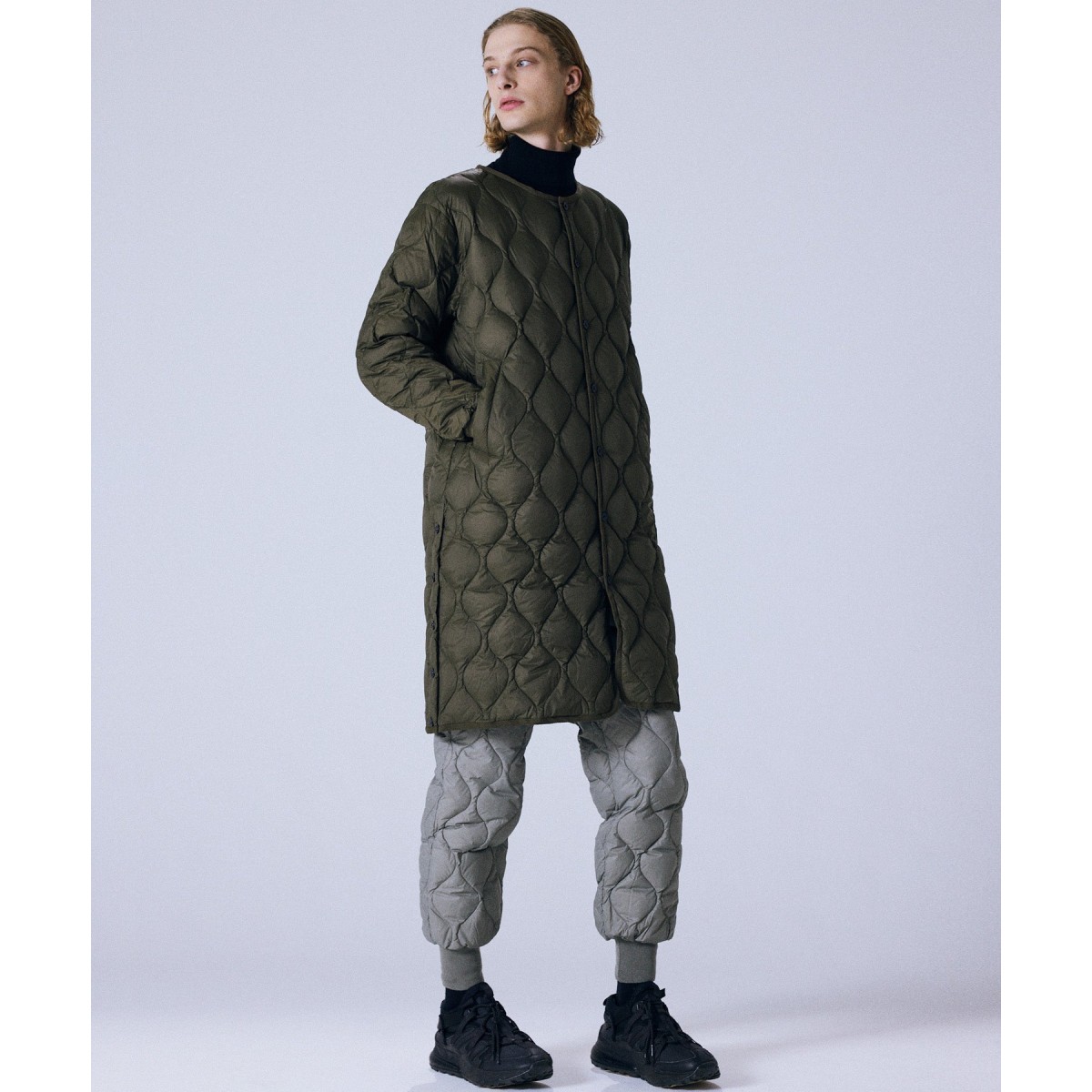 W174 wjk oild soutien collar coat L カーキ oild soutien collar coat – wjk online store