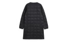 TAION Womens Crew Neck Button Down Long Jacket - Black